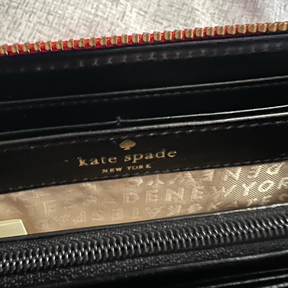 NWT Kate Spade Neda Accordion Zip Around Wallet in Pink/Red - Picture 4 of 6